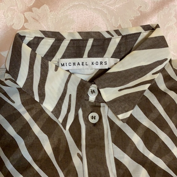 MICHAEL KORS SZ 6 BLOUSE.ANIMAL PRINT. New - Picture 7 of 12